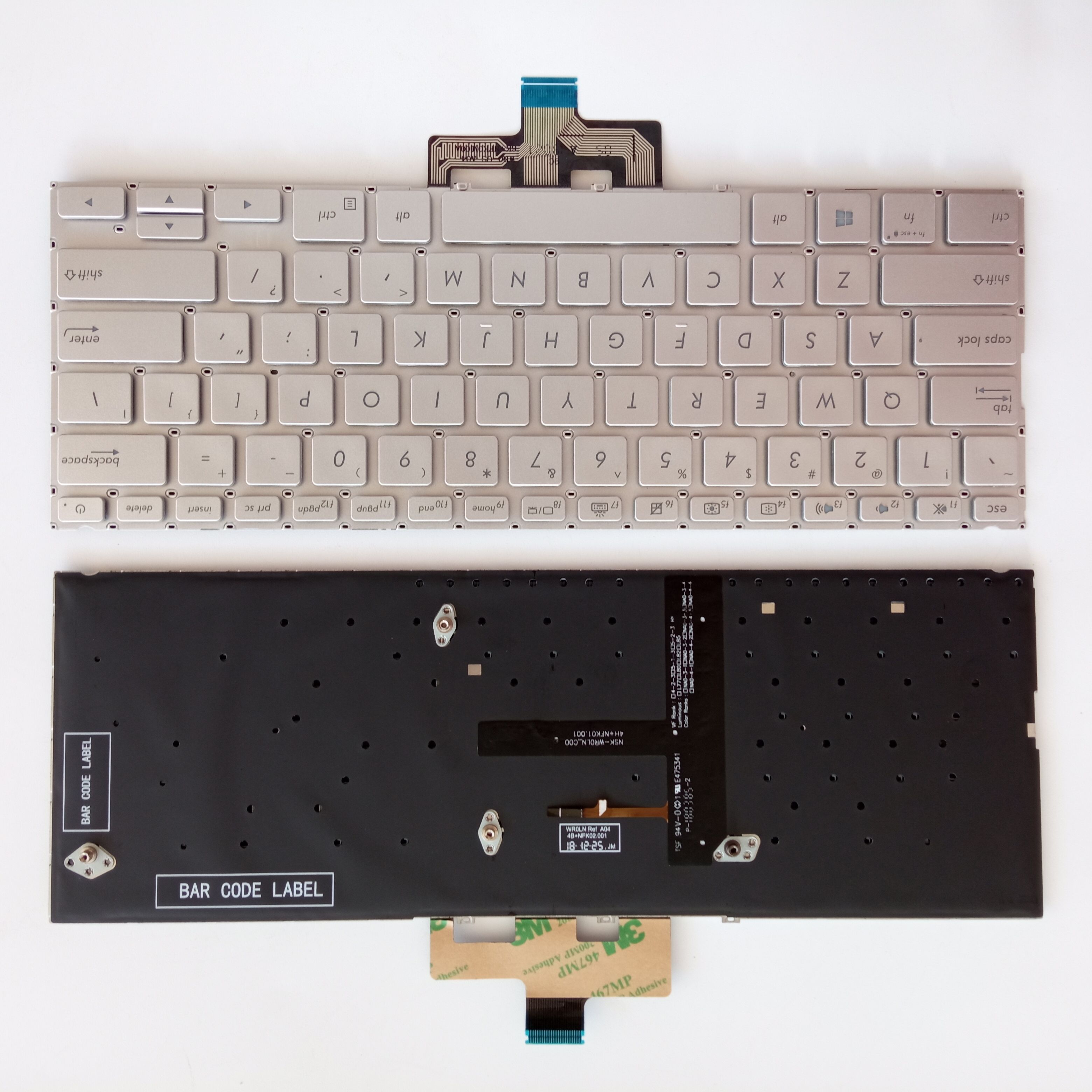 Picture of New Replacement Laptop Keyboard For ASUS UX433/UX433FN/UX4300F/Deluxe14/Zenbook 14 SILVER Backlit US Layout